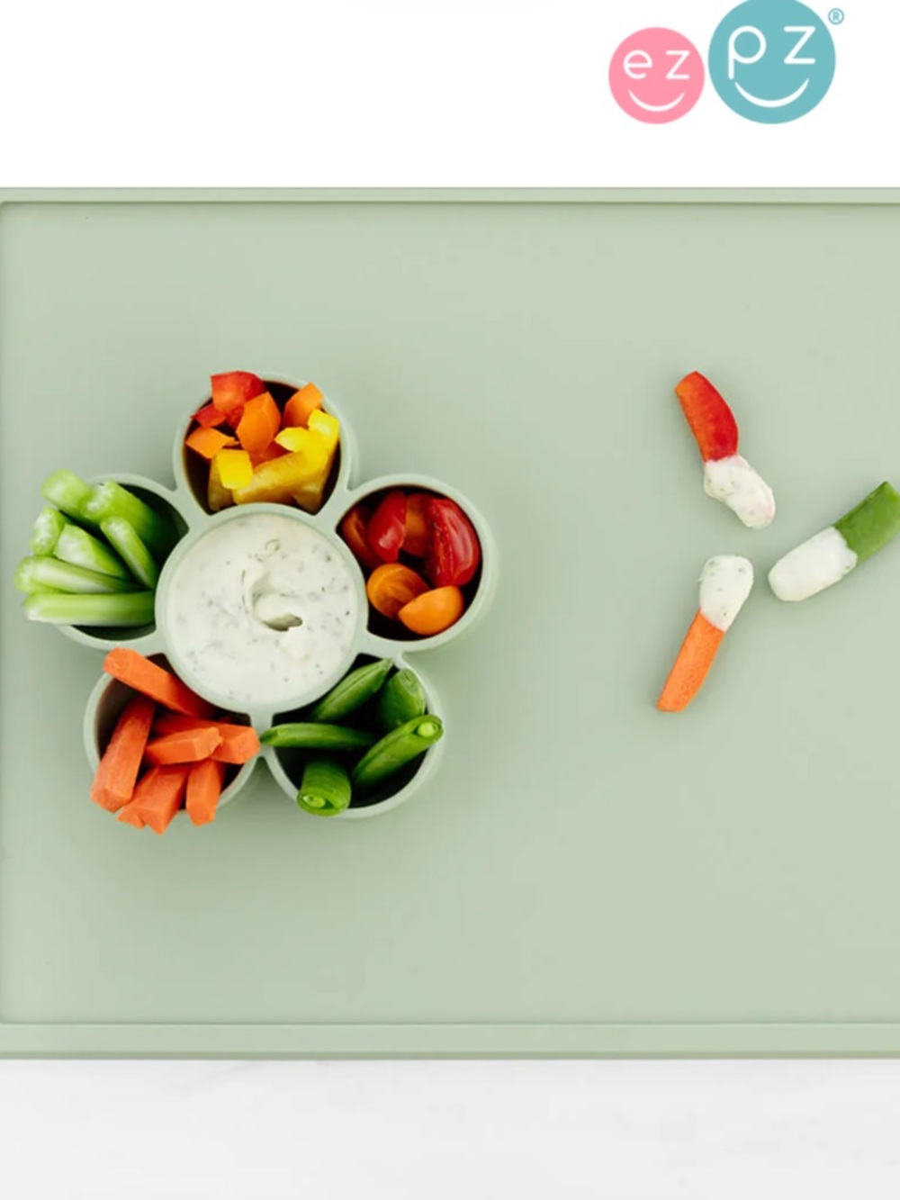 ezpz Green Play Mat Suction Placemat for Kids - Picture 4 of 6